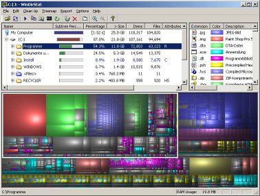 Screenshot of the tool WinDirStat